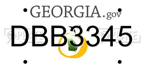 DBB3345 Georgia License Plate