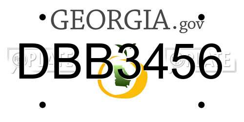 DBB3456 Georgia License Plate