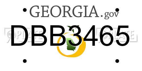 DBB3465 Georgia License Plate