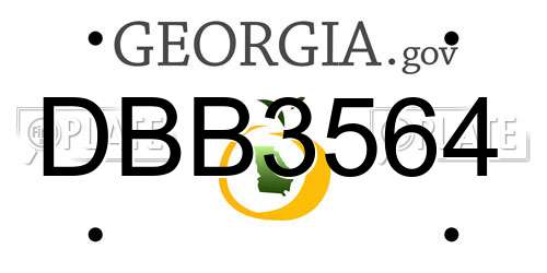 DBB3564 Georgia License Plate