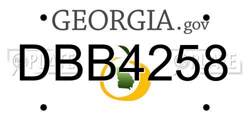 DBB4258 Georgia License Plate