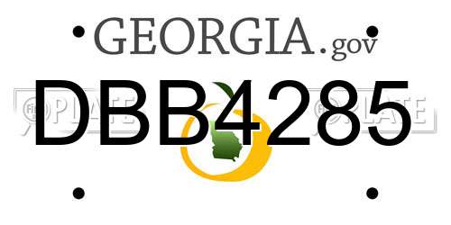DBB4285 Georgia License Plate