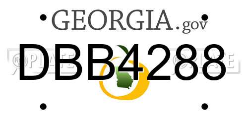 DBB4288 Georgia License Plate