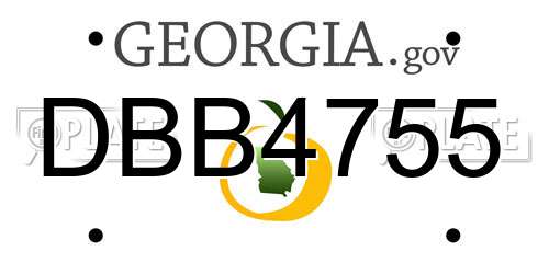 DBB4755 Georgia License Plate