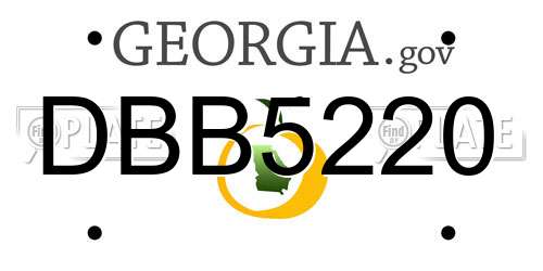 DBB5220 Georgia License Plate