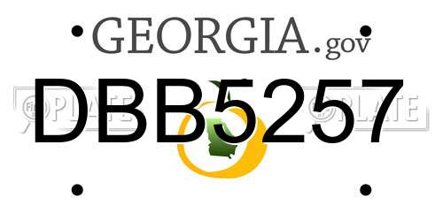 DBB5257 Georgia License Plate