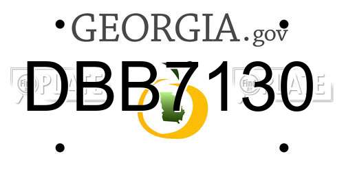 DBB7130 Georgia License Plate