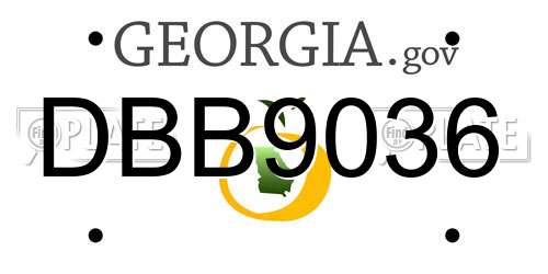 DBB9036 Georgia License Plate