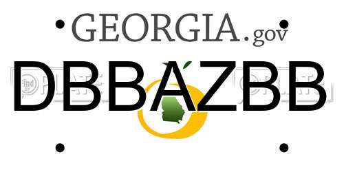 DBBAZBB Georgia License Plate