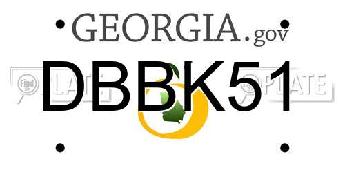 DBBK51 Georgia License Plate