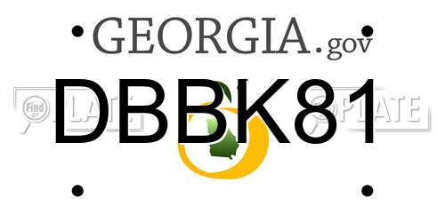 DBBK81 Georgia License Plate