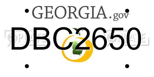 DBC2650 Georgia License Plate