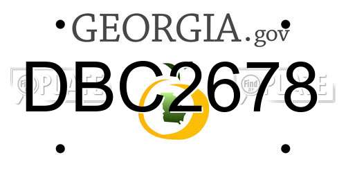 DBC2678 Georgia License Plate
