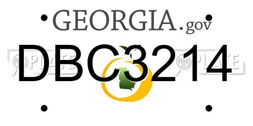 DBC3214 Georgia License Plate