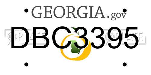 DBC3395 Georgia License Plate
