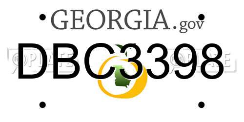 DBC3398 Georgia License Plate