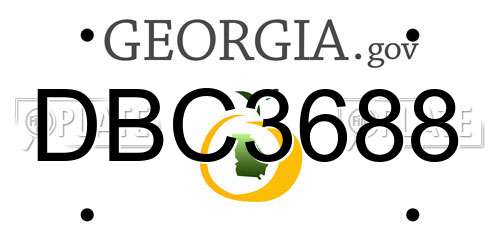 DBC3688 Georgia License Plate