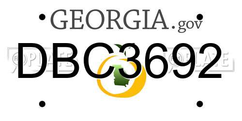 DBC3692 Georgia License Plate