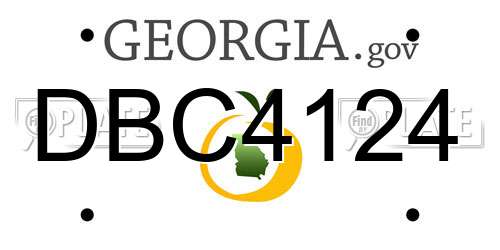 DBC4124 Georgia License Plate