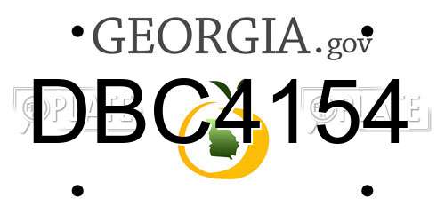 DBC4154 Georgia License Plate