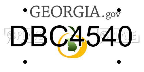 DBC4540 Georgia License Plate