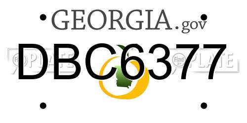 DBC6377 Georgia License Plate