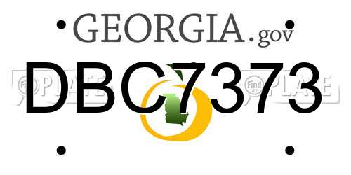 DBC7373 Georgia License Plate
