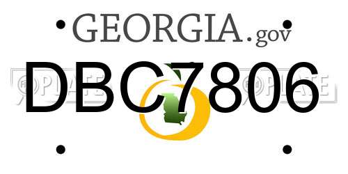 DBC7806 Georgia License Plate
