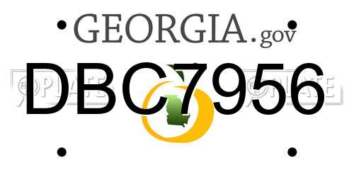 DBC7956 Georgia License Plate