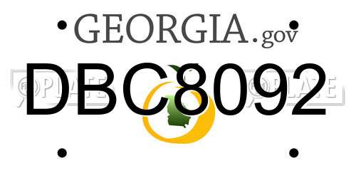 DBC8092 Georgia License Plate