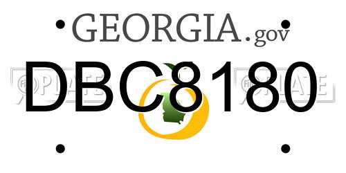 DBC8180 Georgia License Plate