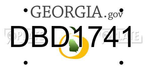 DBD1741 Georgia License Plate