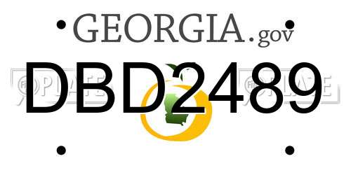 DBD2489 Georgia License Plate