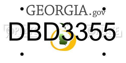DBD3355 Georgia License Plate