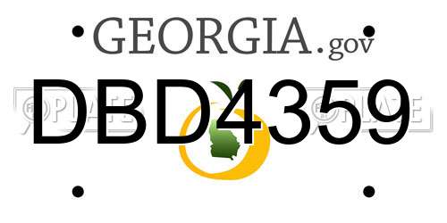 DBD4359 Georgia License Plate