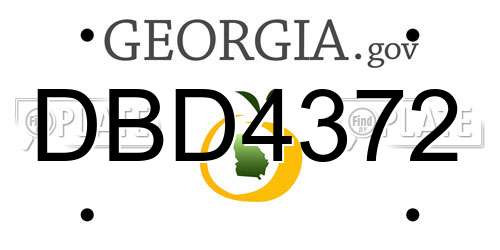 DBD4372 Georgia License Plate