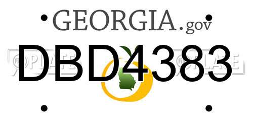 DBD4383 Georgia License Plate