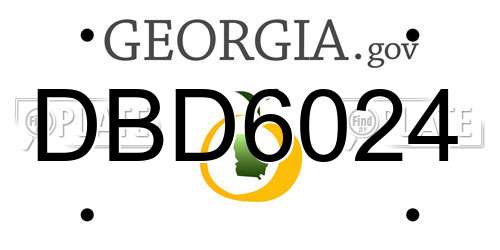 DBD6024 Georgia License Plate