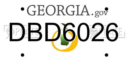 DBD6026 Georgia License Plate