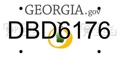 DBD6176 Georgia License Plate