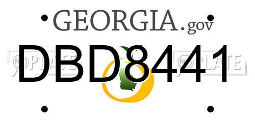 DBD8441 Georgia License Plate