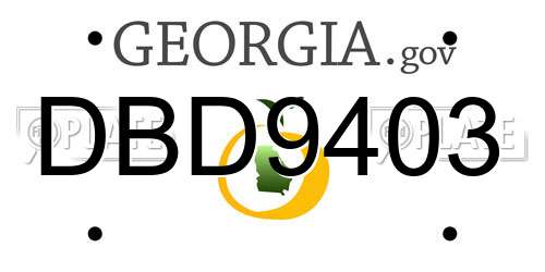DBD9403 Georgia License Plate