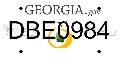 DBE0984 Georgia License Plate