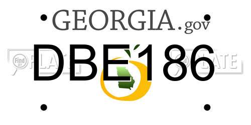 DBE186 Georgia License Plate