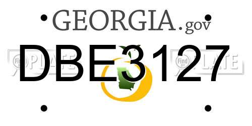 DBE3127 Georgia License Plate