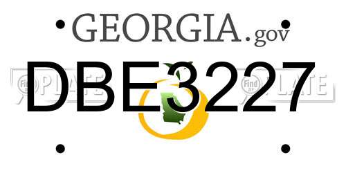 DBE3227 Georgia License Plate