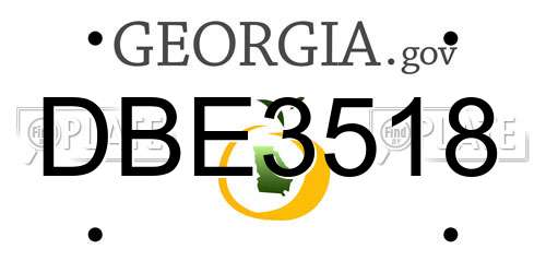 DBE3518 Georgia License Plate