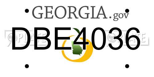 DBE4036 Georgia License Plate
