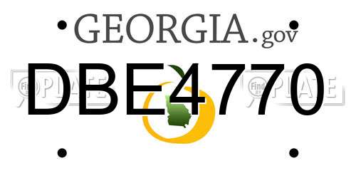 DBE4770 Georgia License Plate