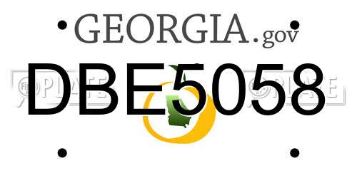 DBE5058 Georgia License Plate